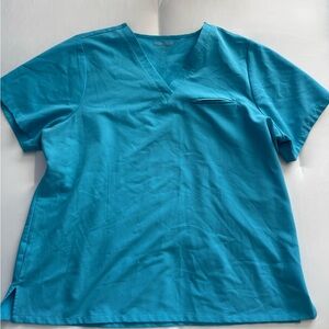 Teal Blue V-Neck Scrub Set